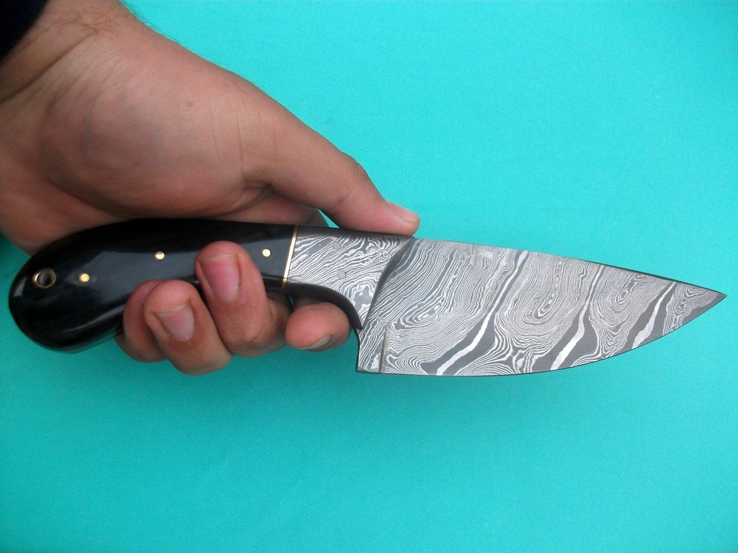 Custom Handmade 8-Inch Skinny Knife – Damascus Steel with Buffalo Horn Handle