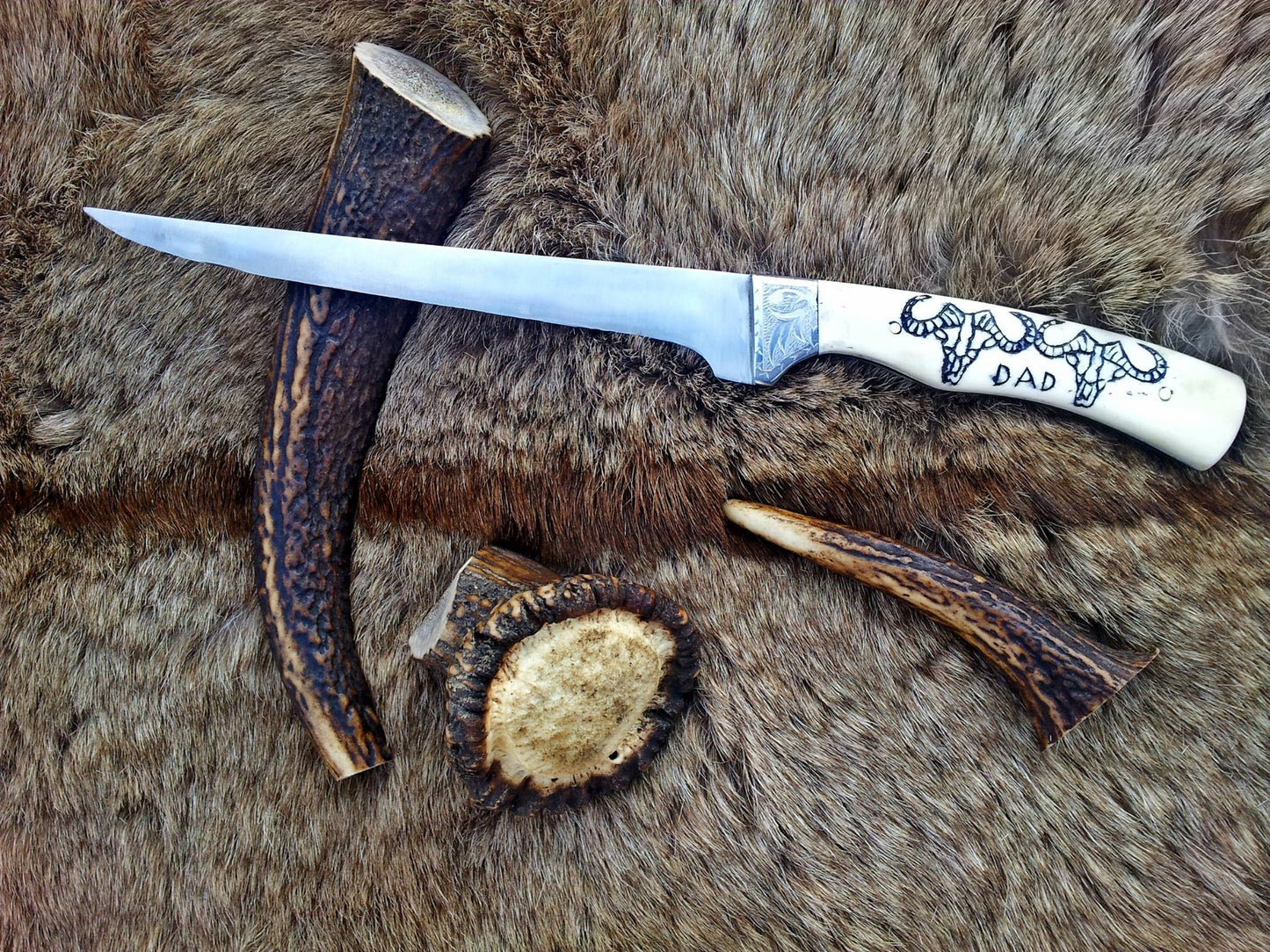 Handmade D2 Steel Fish Cleaning Knife – 12 Inch Fillet & Boning Blade