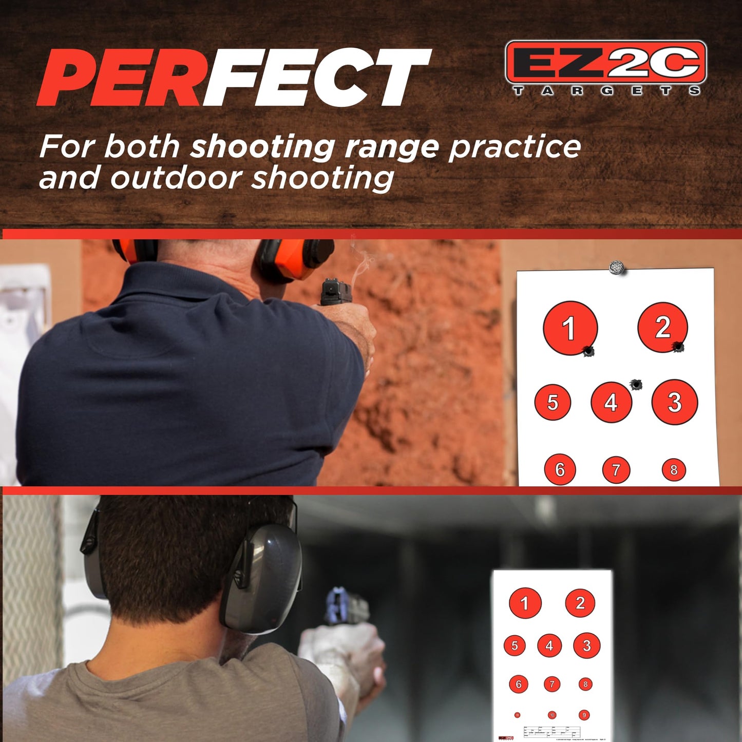 EZ2C Targets# 20/RD7: Reducing Circles Paper Shooting Targets 11"x17" USA Made