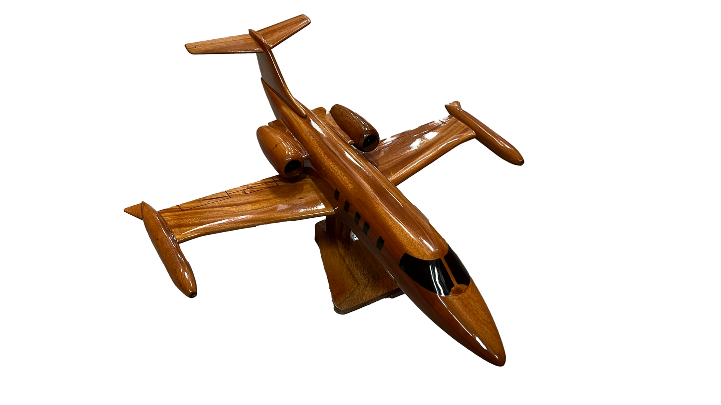 Learjet 35 Mahogany Wood Desktop Airplanes Model