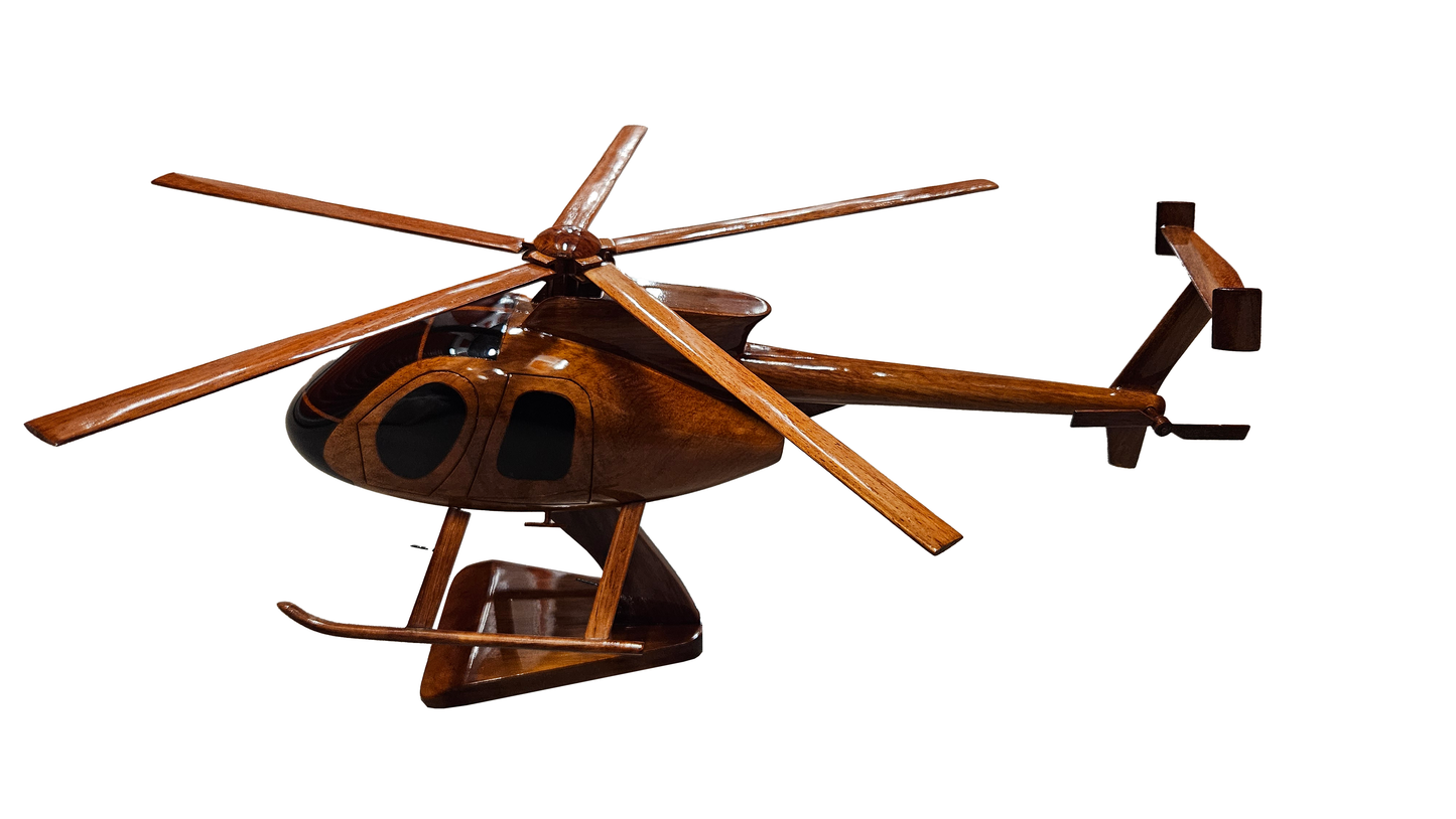 MD-530 ( MD530 ) Mahogany wood desktop Helicopter model.