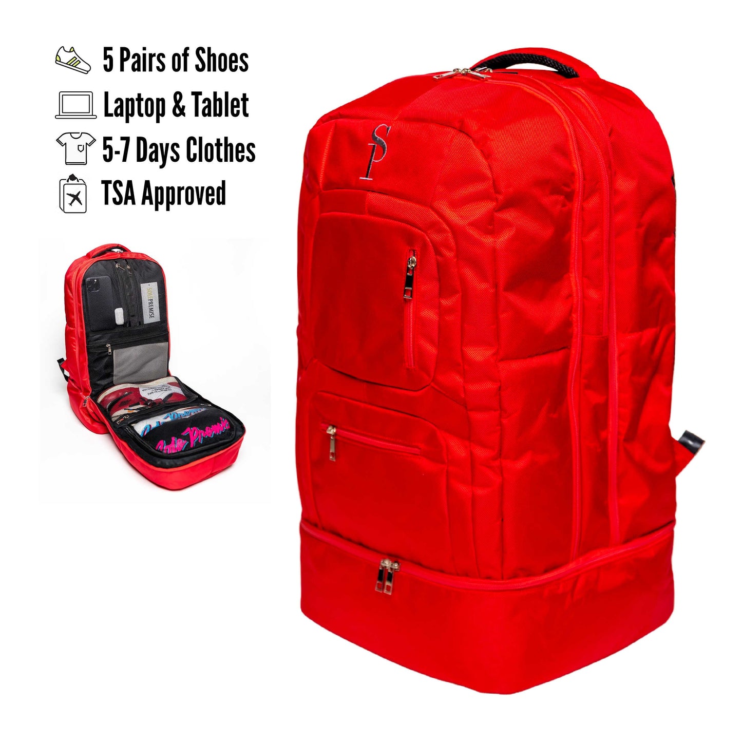Red Polyester Carry-On Patented Backpack (Only 300 Made)