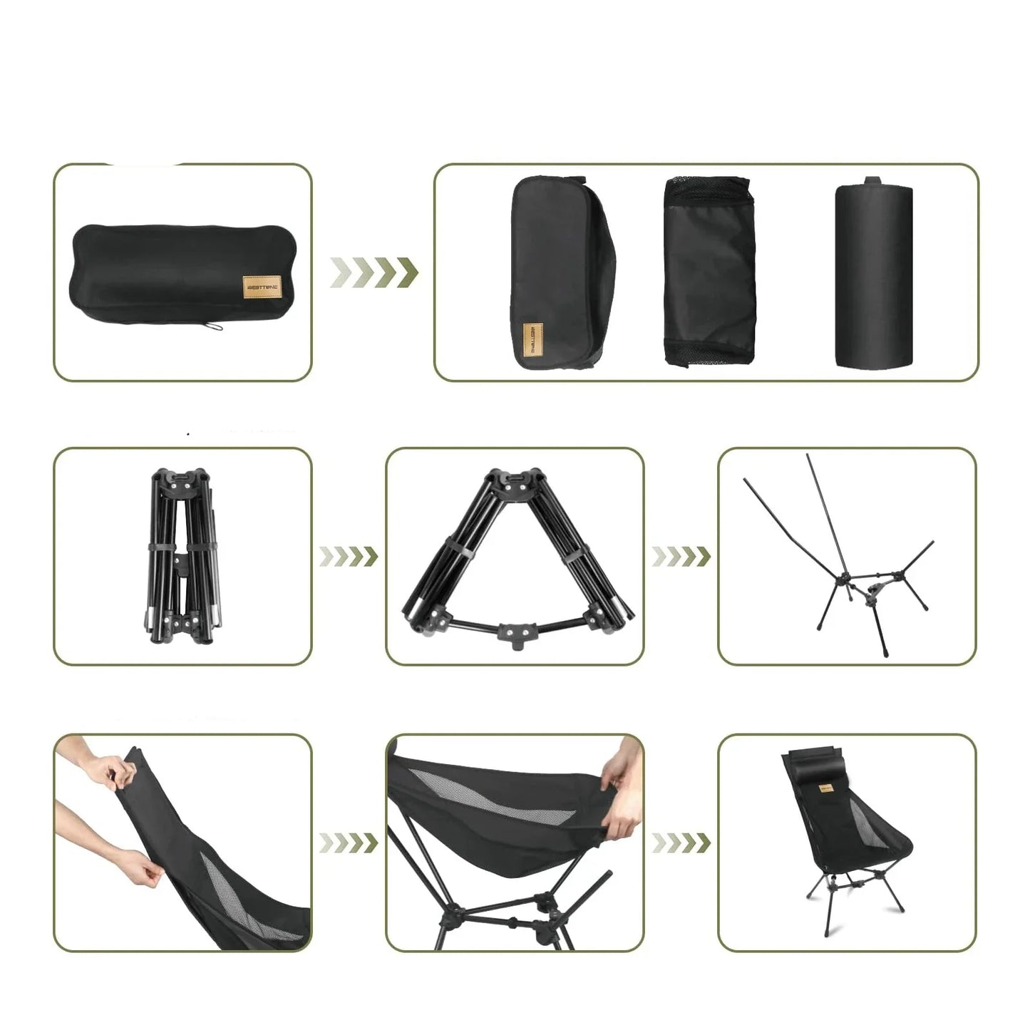 Compact Camping Chair with Headrest