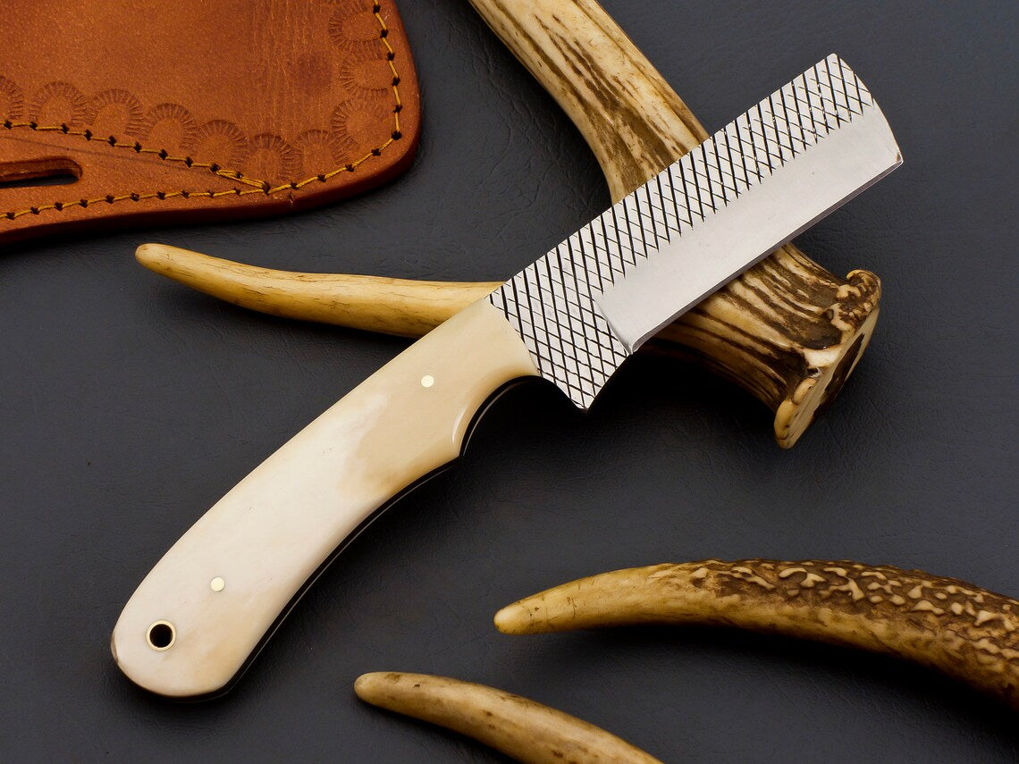 Custom Handmade Bull Knife with Bone Handle