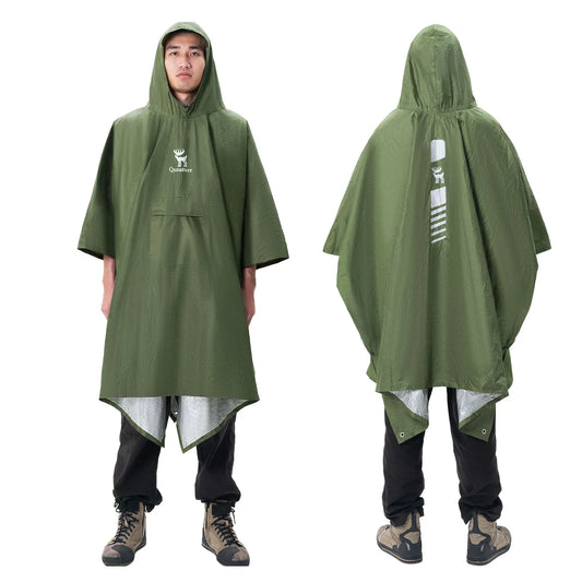 Unisex Waterproof Raincoat with Pocket for Hiking Outdoor