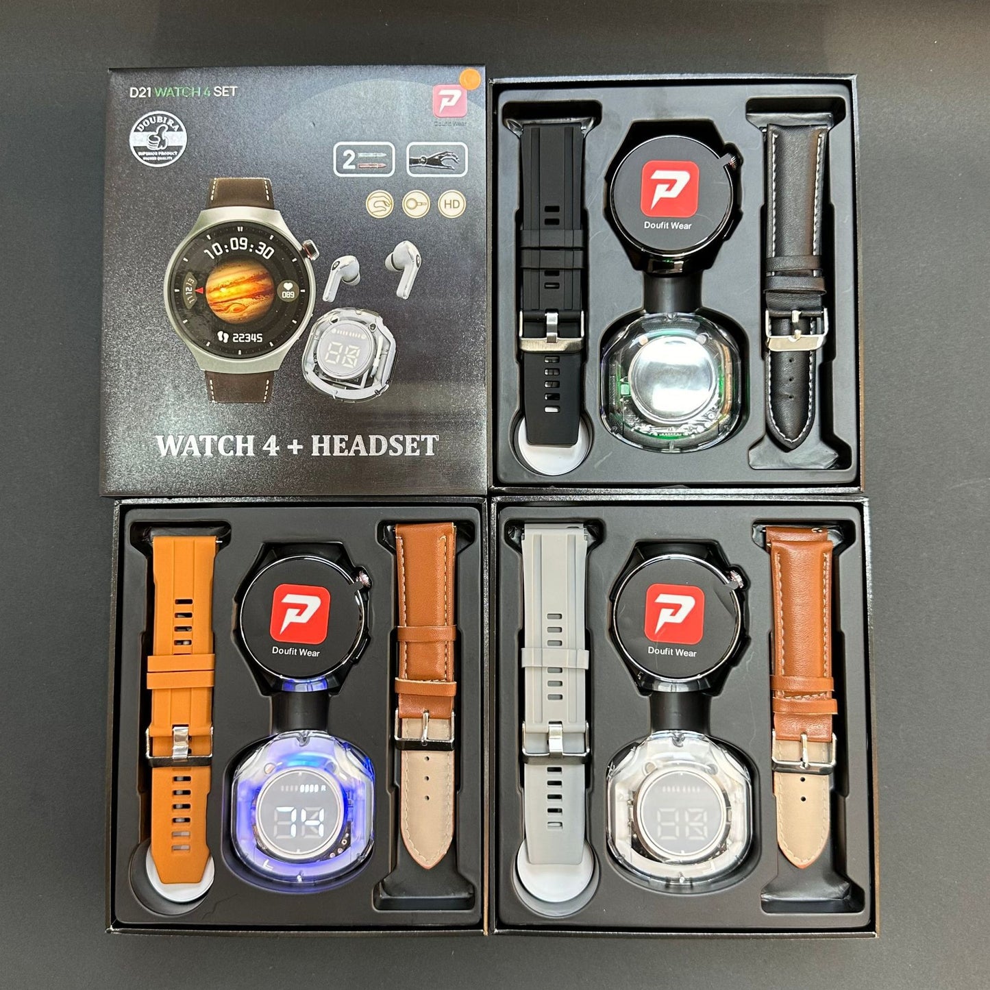 Smartwatch With Dual Straps Step Tracking And Message Notifications