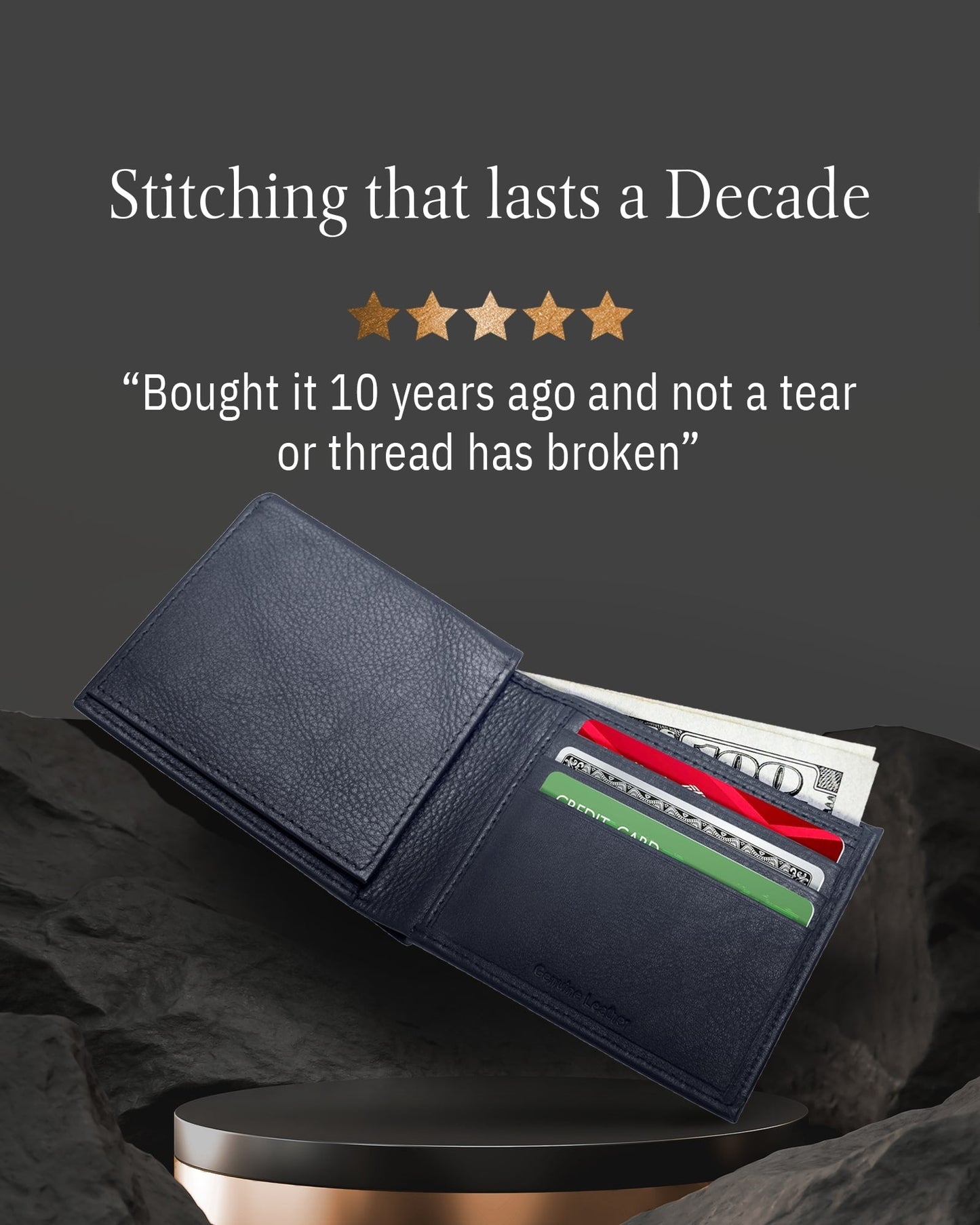 Bifold Wallet With Flip-Up ID Window