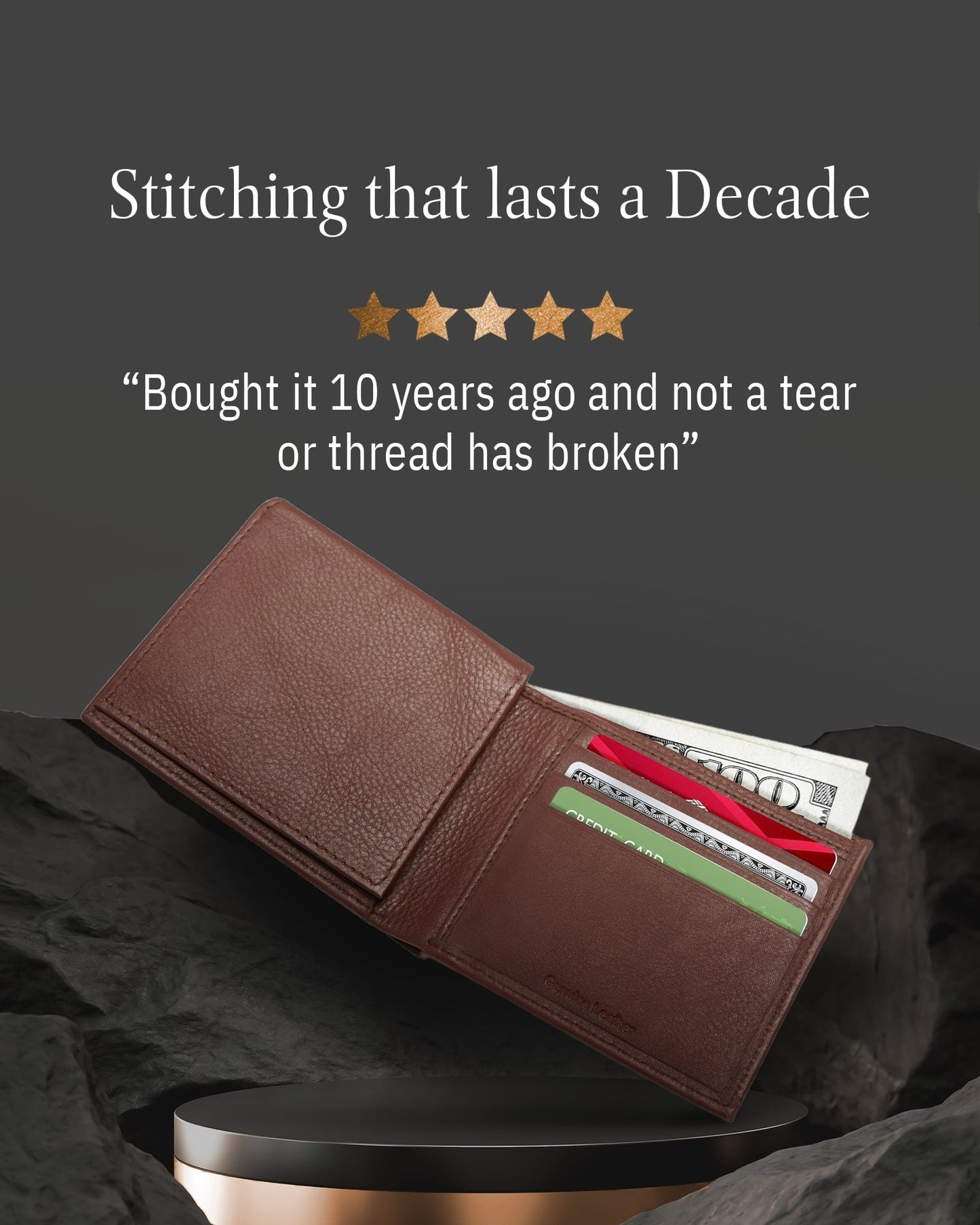 Bifold Wallet With Flip-Up ID Window