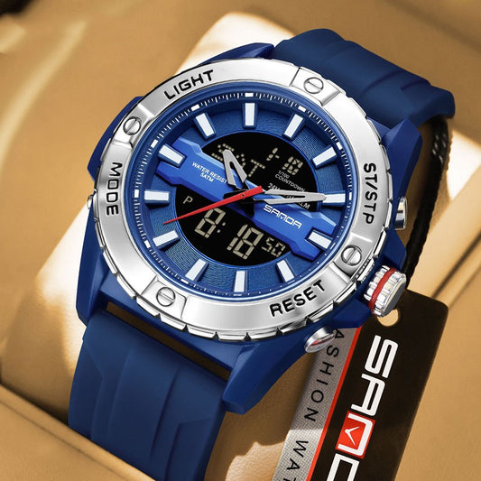 Trendy, Minimalist, Multi-functional Three-time-zone Calendar Watch