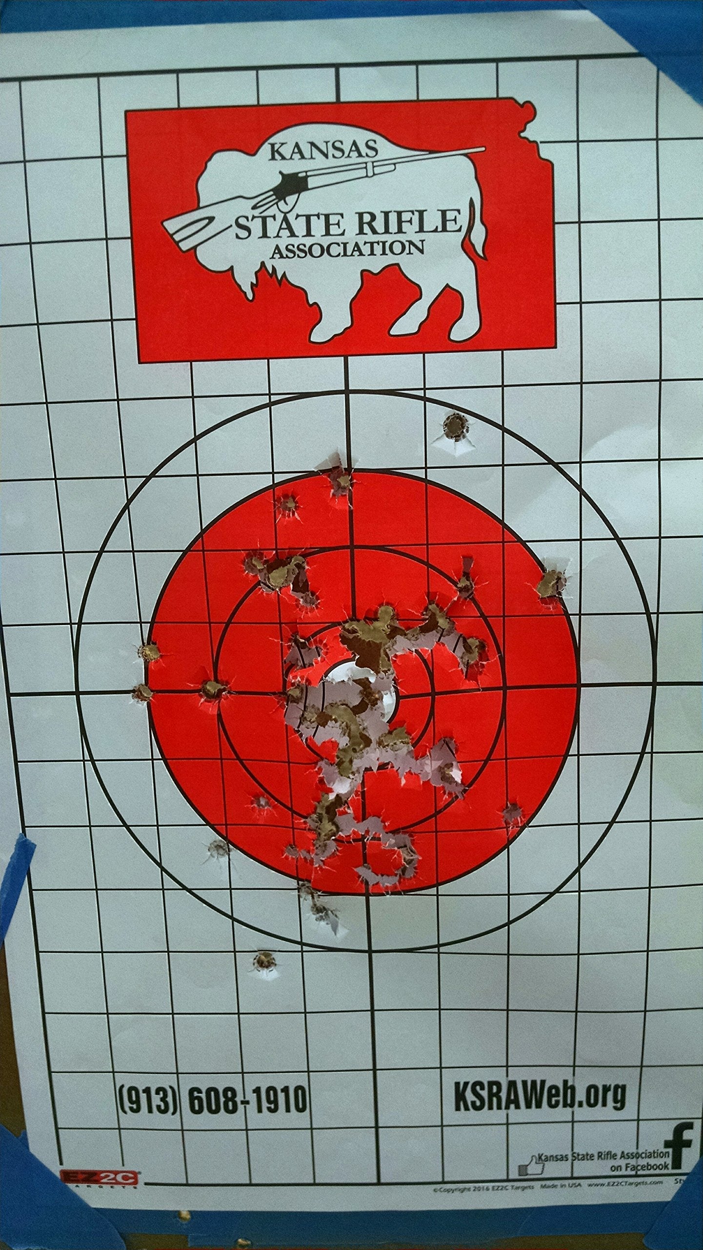 EZ2C Targets Style 5: Bullseye w 1" Grids for Sight-in 11"x17" USA MADE