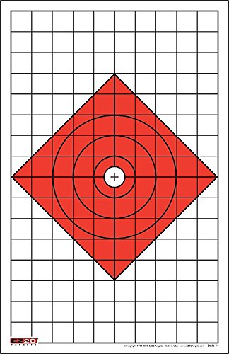 EZ2C Targets Style 14: Diamond Paper Shooting Target USA MADE Sight in 11”x17”