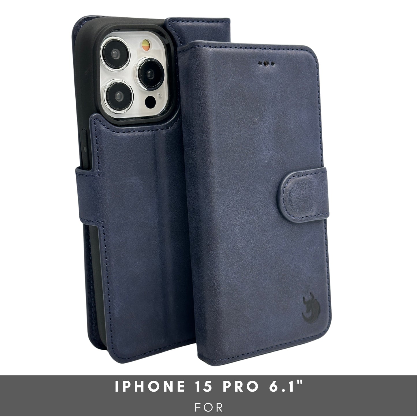 Vegas Premium Leather iPhone 15 Pro Wallet Case with MagSafe | Detachable RFID Blocking Luxury Wallet