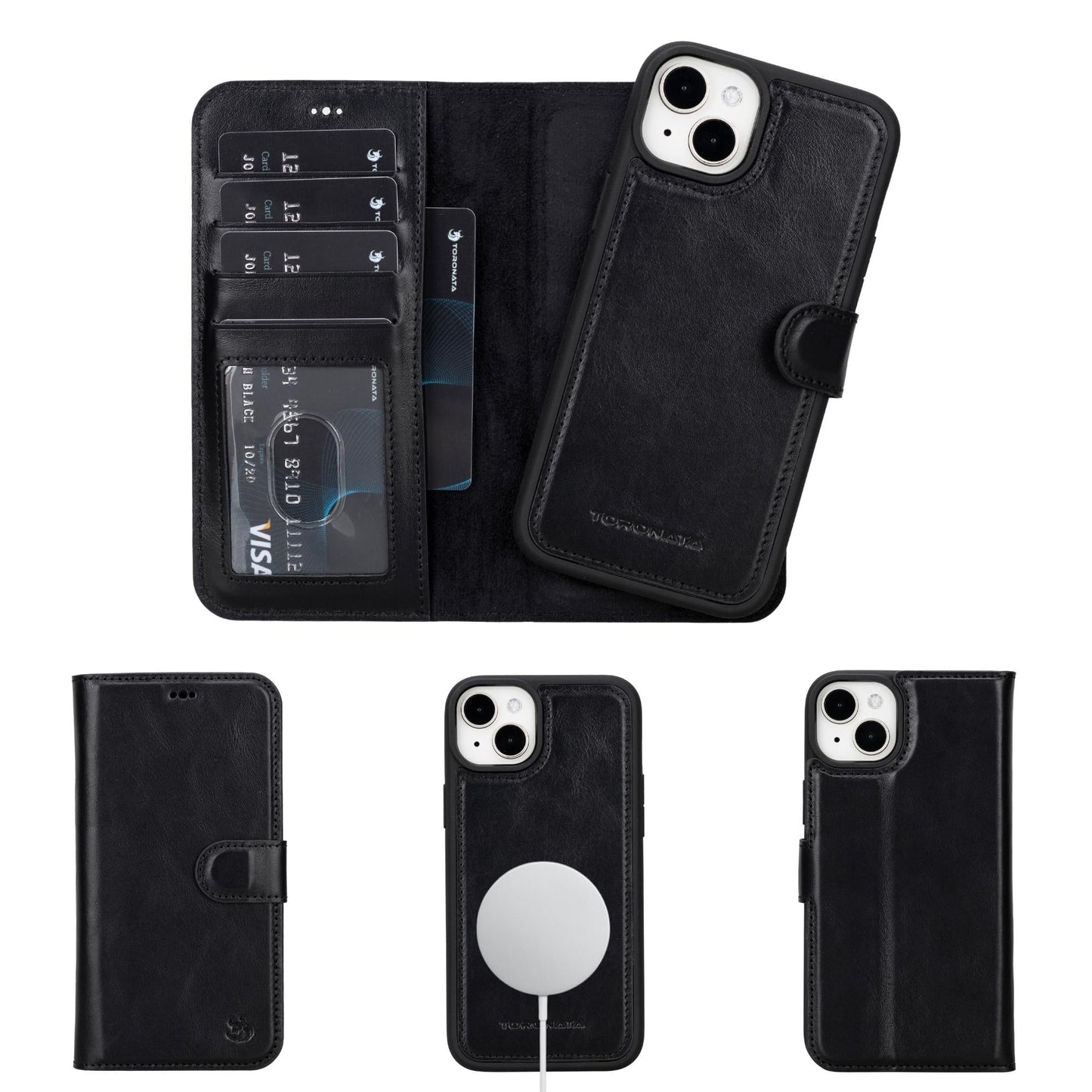 Casper iPhone 14 Series Detachable Leather Wallet Case
