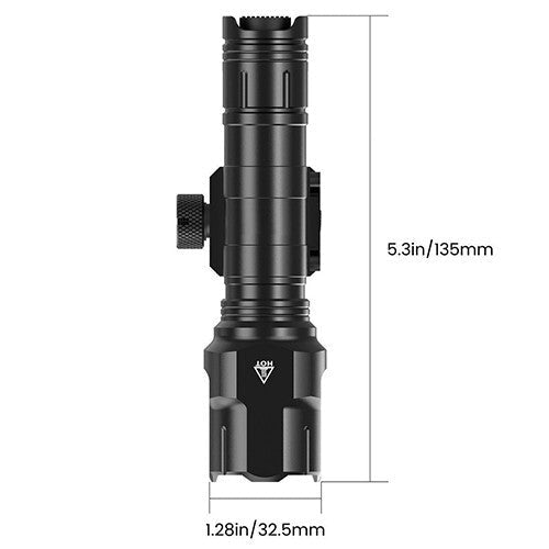 WL-25 Tactical Weaponlight Flashlight, 1200LM, USB Rechargeable – Black or Tan
