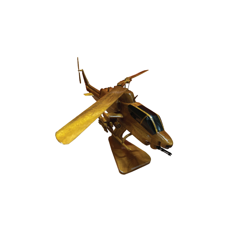 AH-1 ( AH1 ) Cobra Mahogany Wood Desktop Helicopter Model