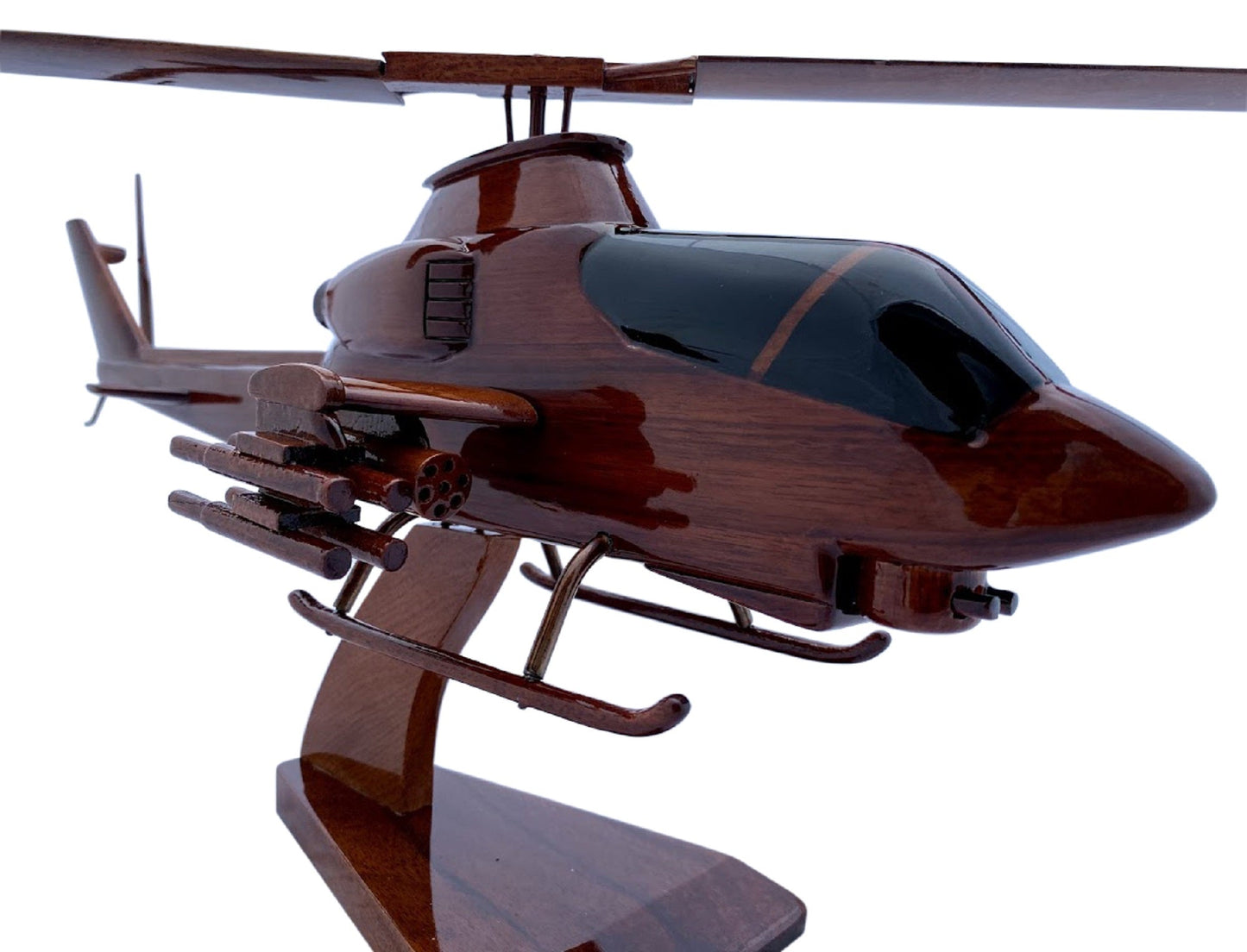AH-1 ( AH1 ) Cobra Mahogany Wood Desktop Helicopter Model