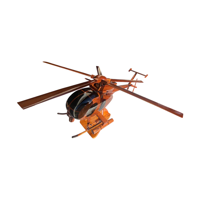 AH-6 ( AH6 ) Mahogany Wood Desktop Helicopter Model
