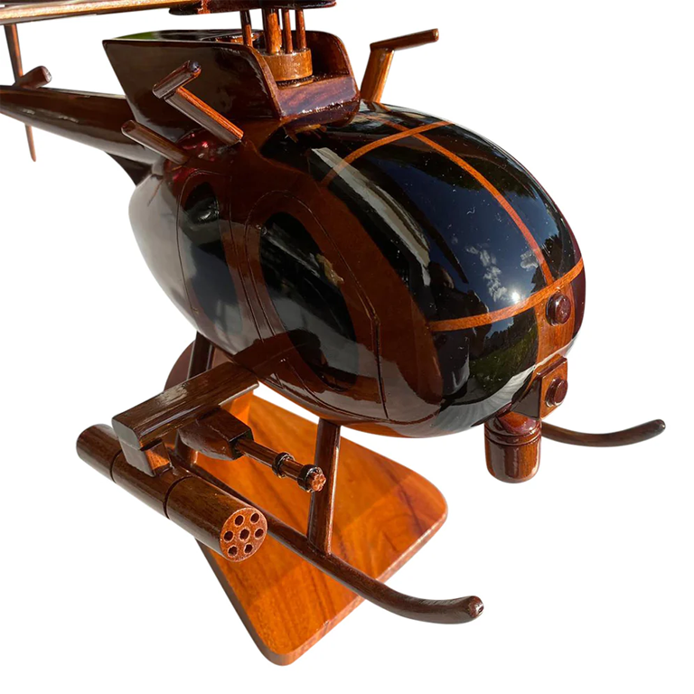 AH-6 ( AH6 ) Mahogany Wood Desktop Helicopter Model