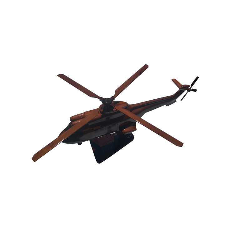 AS-332 ( AS332 ) Super Puma Mahogany Wood Desktop Helicopter Model