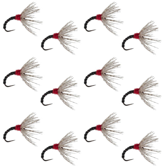Black Zebra Sakasa Kebari - 12 Tenkara Flies - Size 16