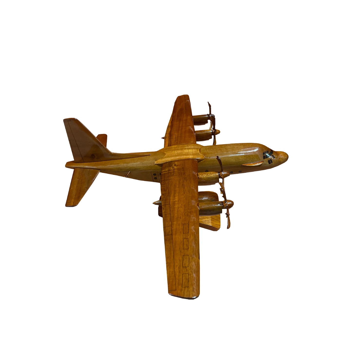 C-130 ( C130 ) Hercules Mahogany Wood Desktop Airplane Model