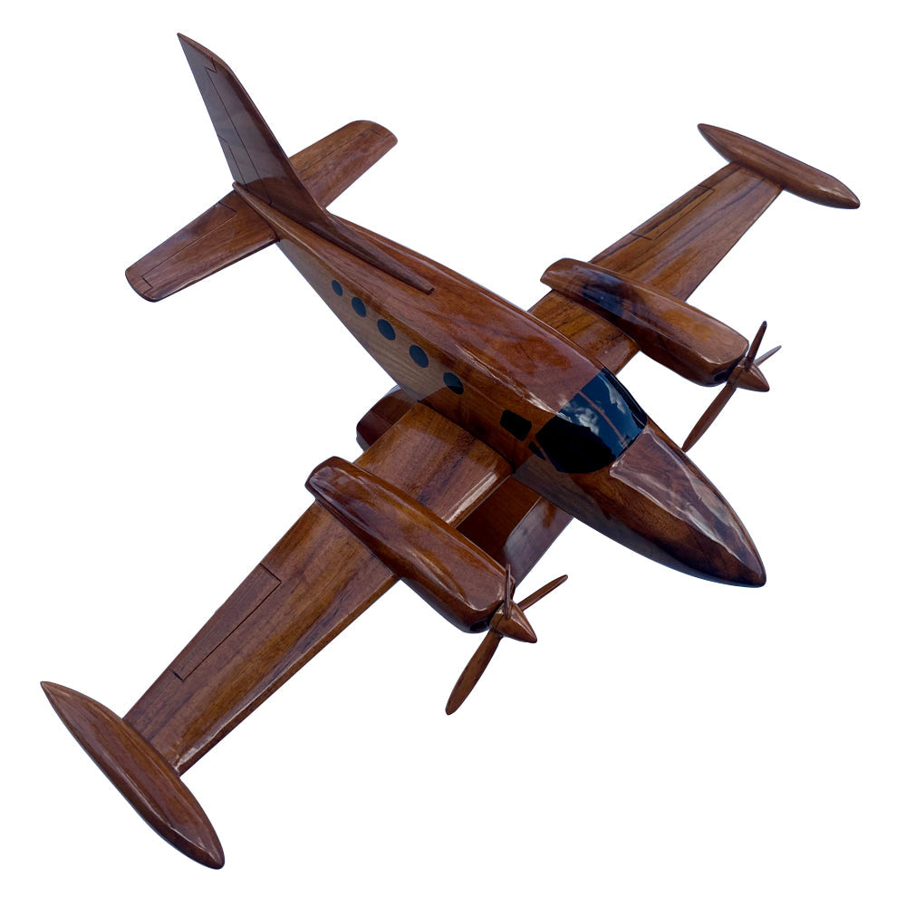 Cessna 414 Mahogany Wood Desktop Airplane Model.