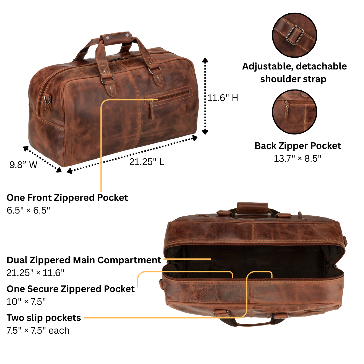 Hudson Duffle Bag Chestnut