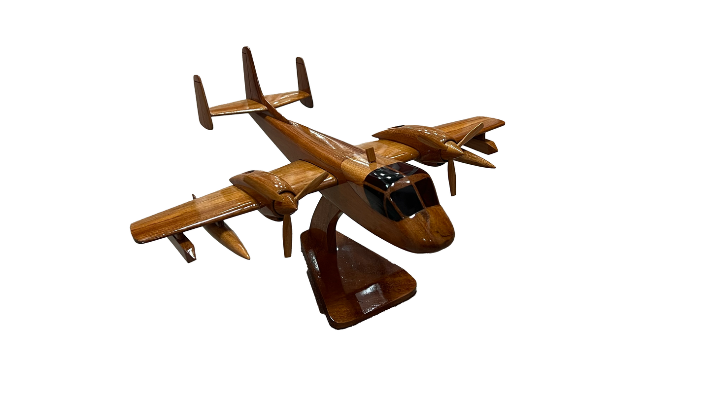 OV-1 ( OV1 ) Mohawk Mahogany Wood Desktop Airplane Airplanes  Model