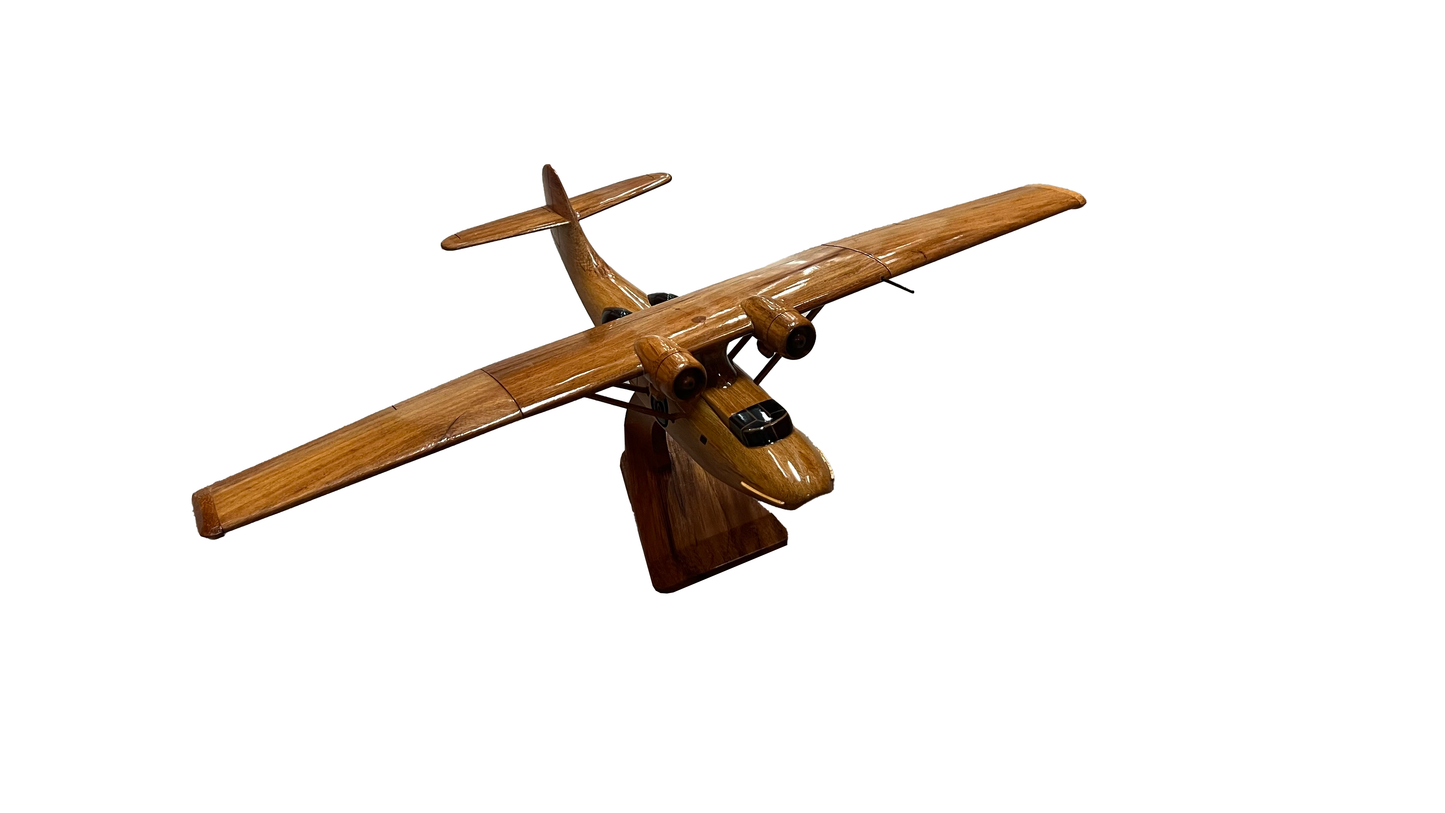 PBY Catalina Mahogany Wood Desktop Airplane Model