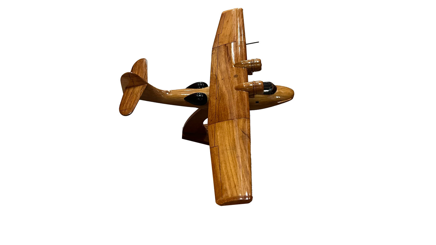 PBY Catalina Mahogany Wood Desktop Airplane Model
