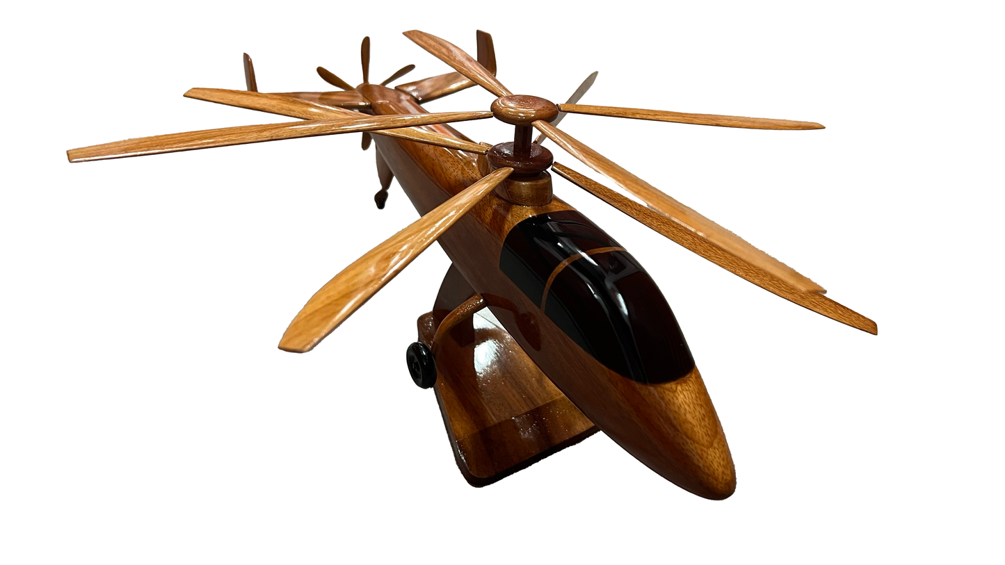 S-97 ( S97 ) Sikorsky Mahogany Wood Desktop Helicopter Model