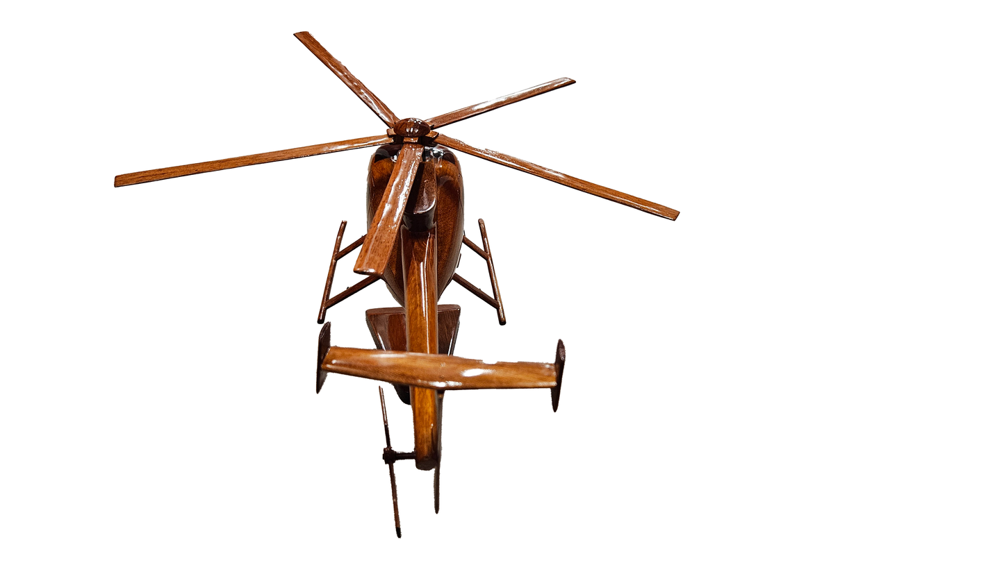 MD-530 ( MD530 )  Mahogany wood desktop Helicopter model.