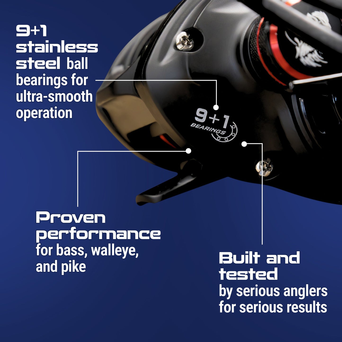Reaction Tackle Baitcasting Fishing Reel – ReactCast Edition- High-Speed 7.3:1 Gear Ratio - NEW