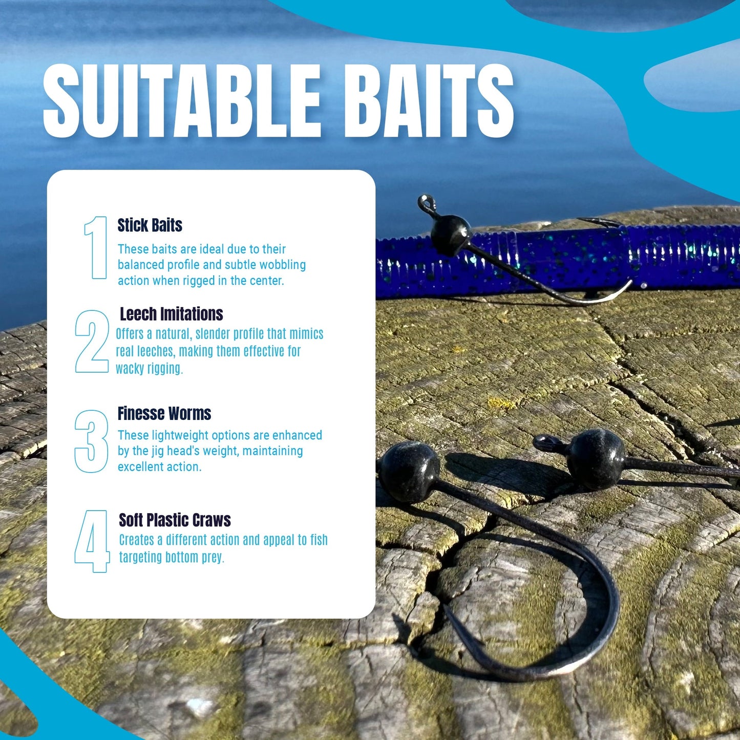 Reaction Tackle Lead Wacky Jigs- 10-PACK- Ultra Sharp - New