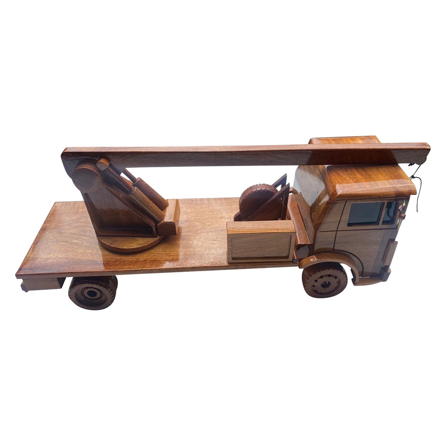 Mack MB400 Crane 1978  Mahogany Wood Desktop Truck combo Model