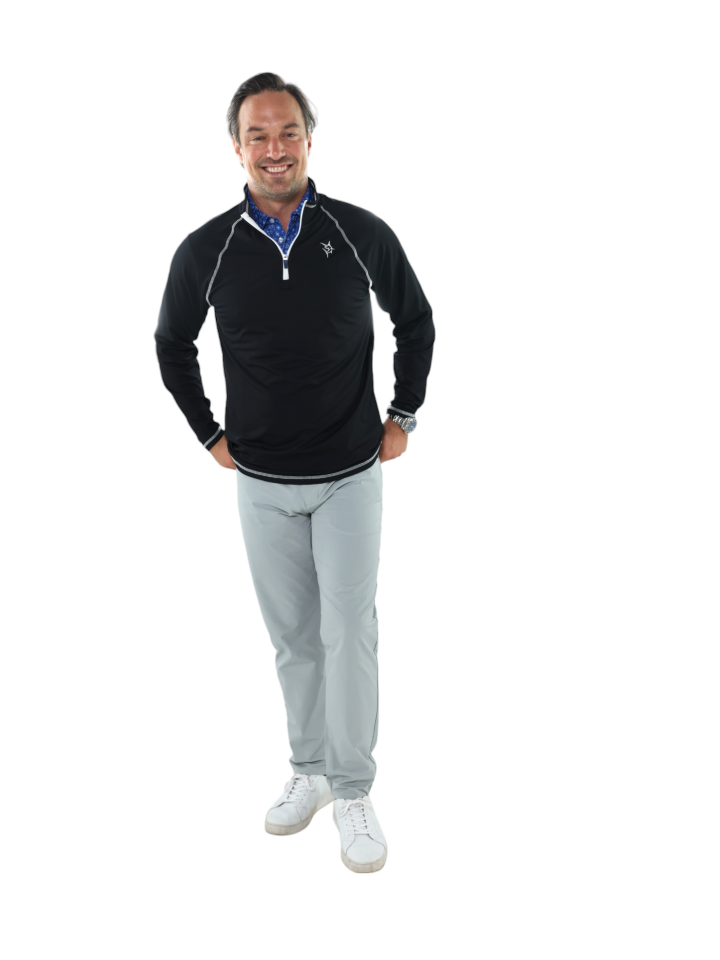 New Harbor 1/4 zip pullover Men's Black