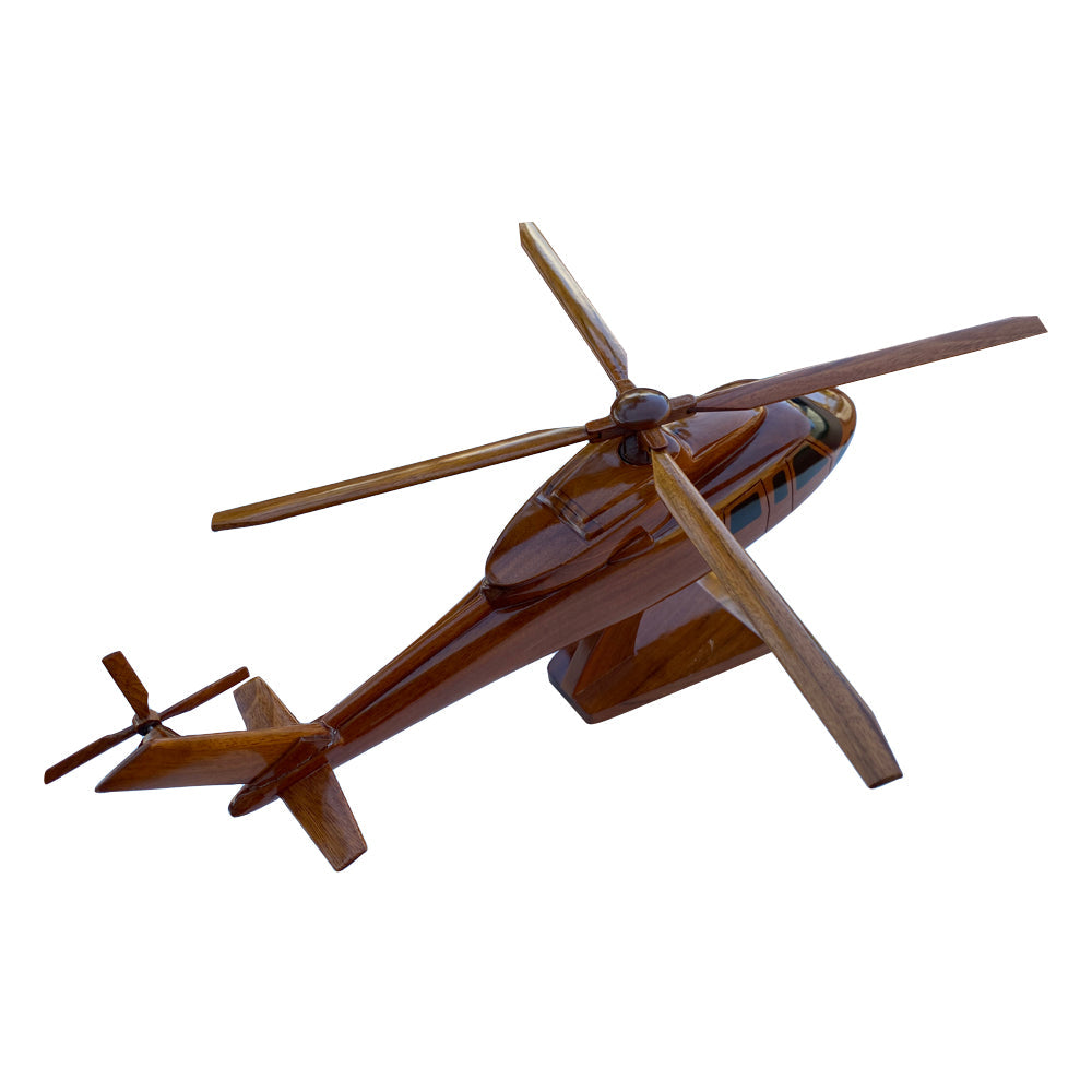 S-76 ( S76 ) Sikorsky Mahogany Wood Desktop Helicopter Model
