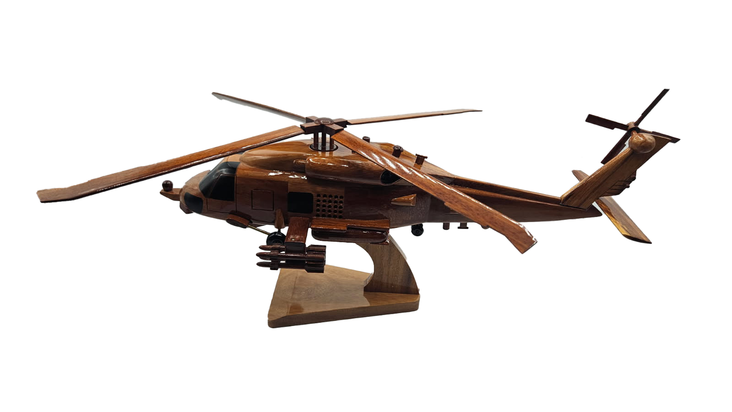 SH-60 ( SH60 ) Seahawk Mahogany Wood Desktop Helicopter Model