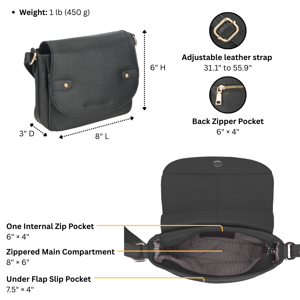 Savannah Crossbody Bag Black