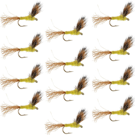 Sparkle Dun Pale Morning Dun PMD Yellow Body Mayfly 12 Flies Hook size 18