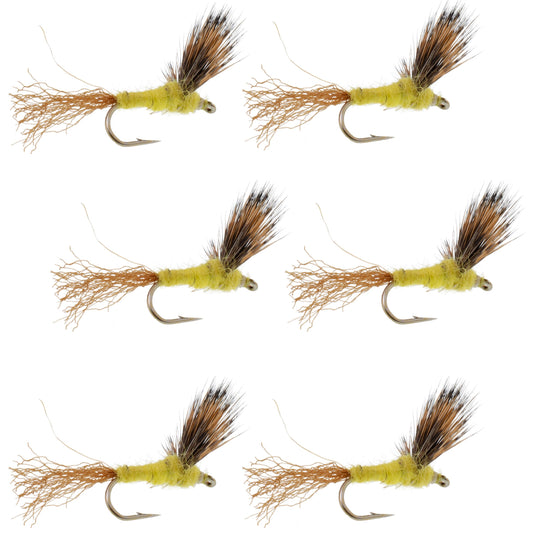 Sparkle Dun Pale Morning Dun PMD Yellow Body Mayfly 6 Flies Hook size 16
