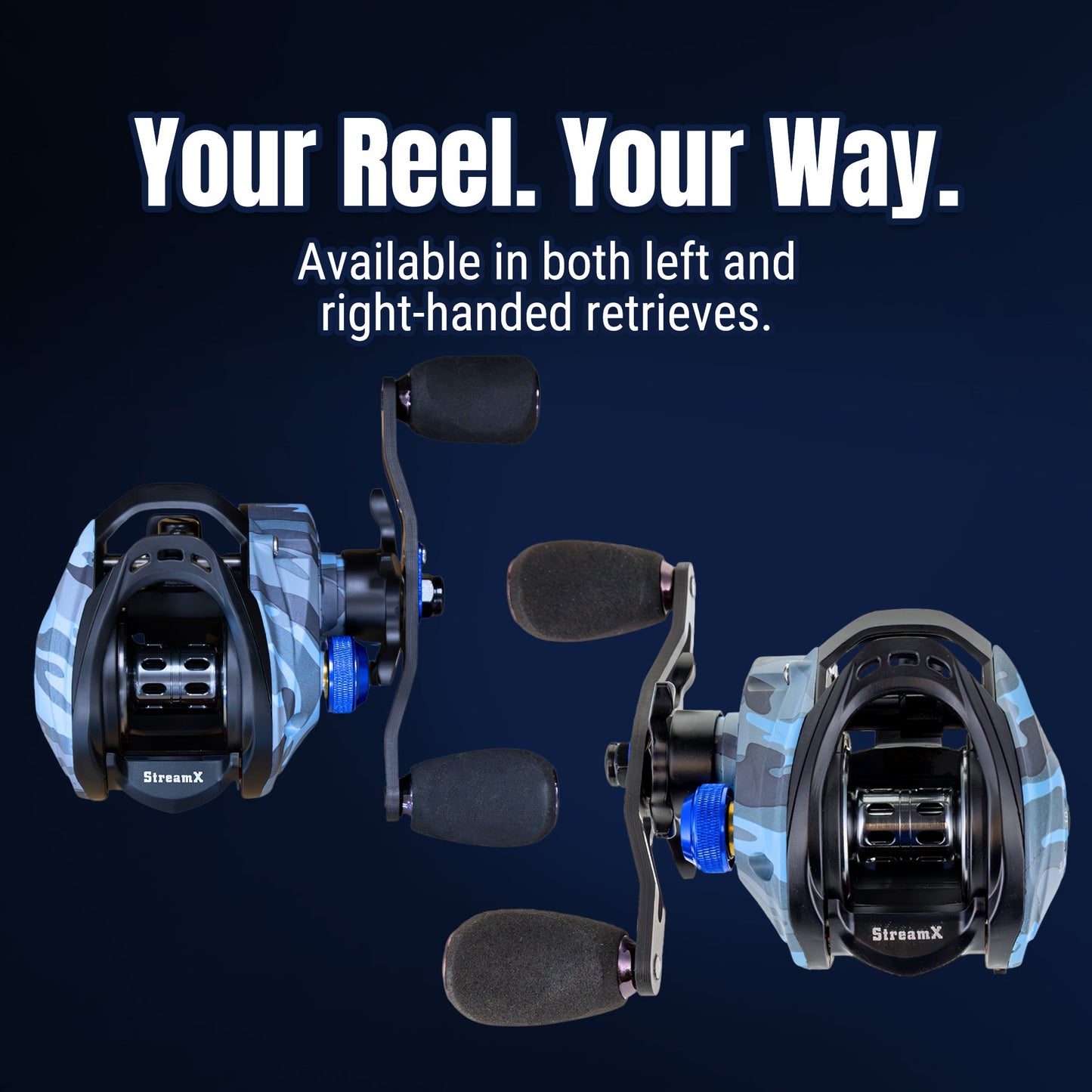 Reaction Tackle Baitcasting Fishing Reel- StreamX Edition- 7.5:1 gear ratio - NEW