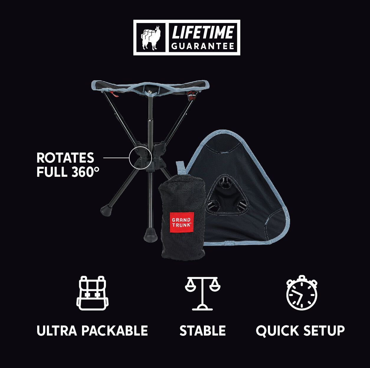 Grand trunk Compass 360° UC Swivel Stool - Ultra Compact