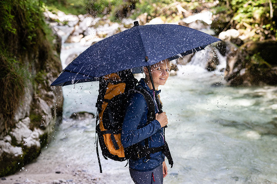 Swing Backpack Trekking Umbrella – Hands-Free Storm Protection, Patented Backpack Canopy Extension, Lightweight & Windproof, Ergonomic Handle