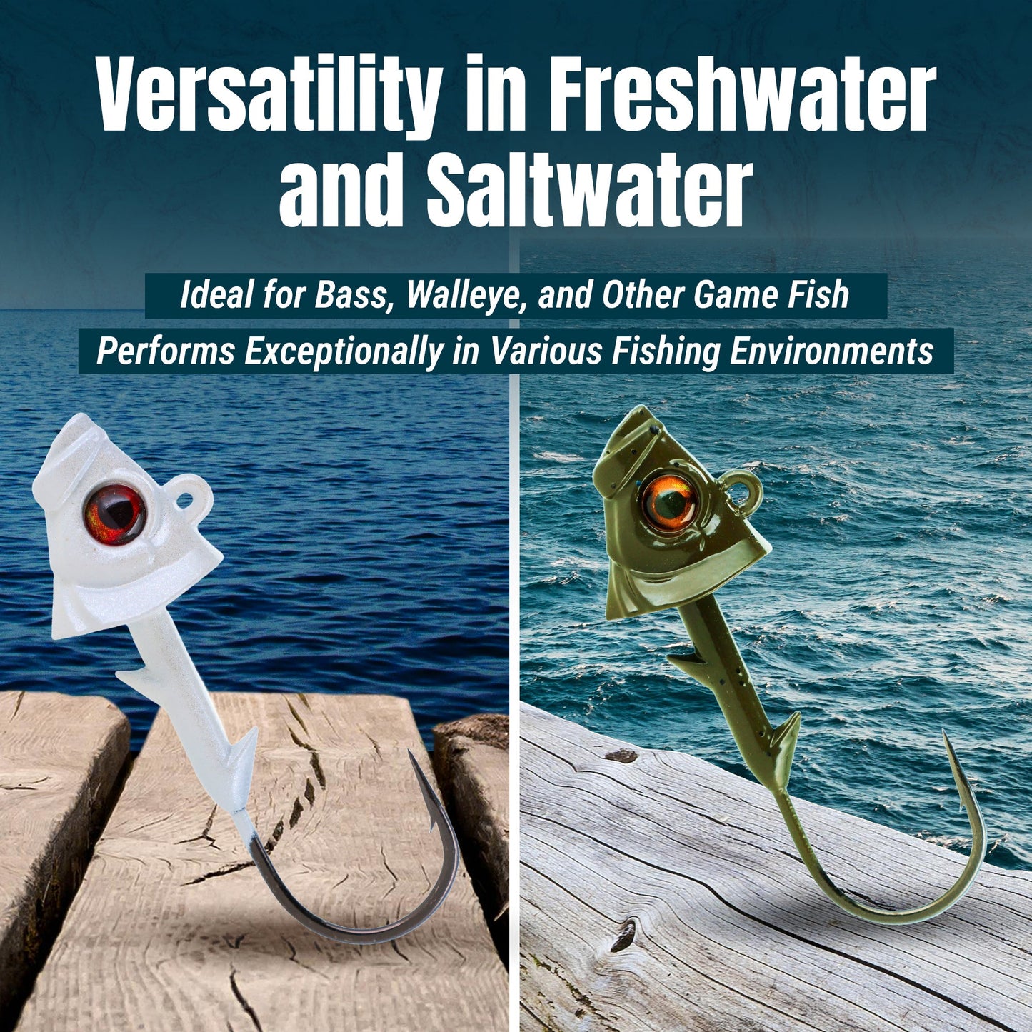 Reaction Tackle 97% Pure Tungsten Swimbait Jig with Realistic Fish Head- 5-PACK - New