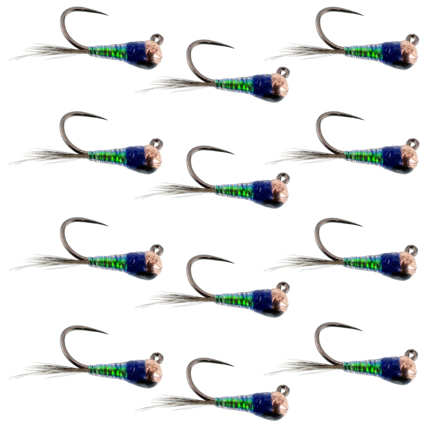 Tungsten Gasolina Perdigon Tactical Jig Euro Nymph 12 Flies Size 14