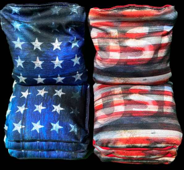 American flag blended cornhole set
