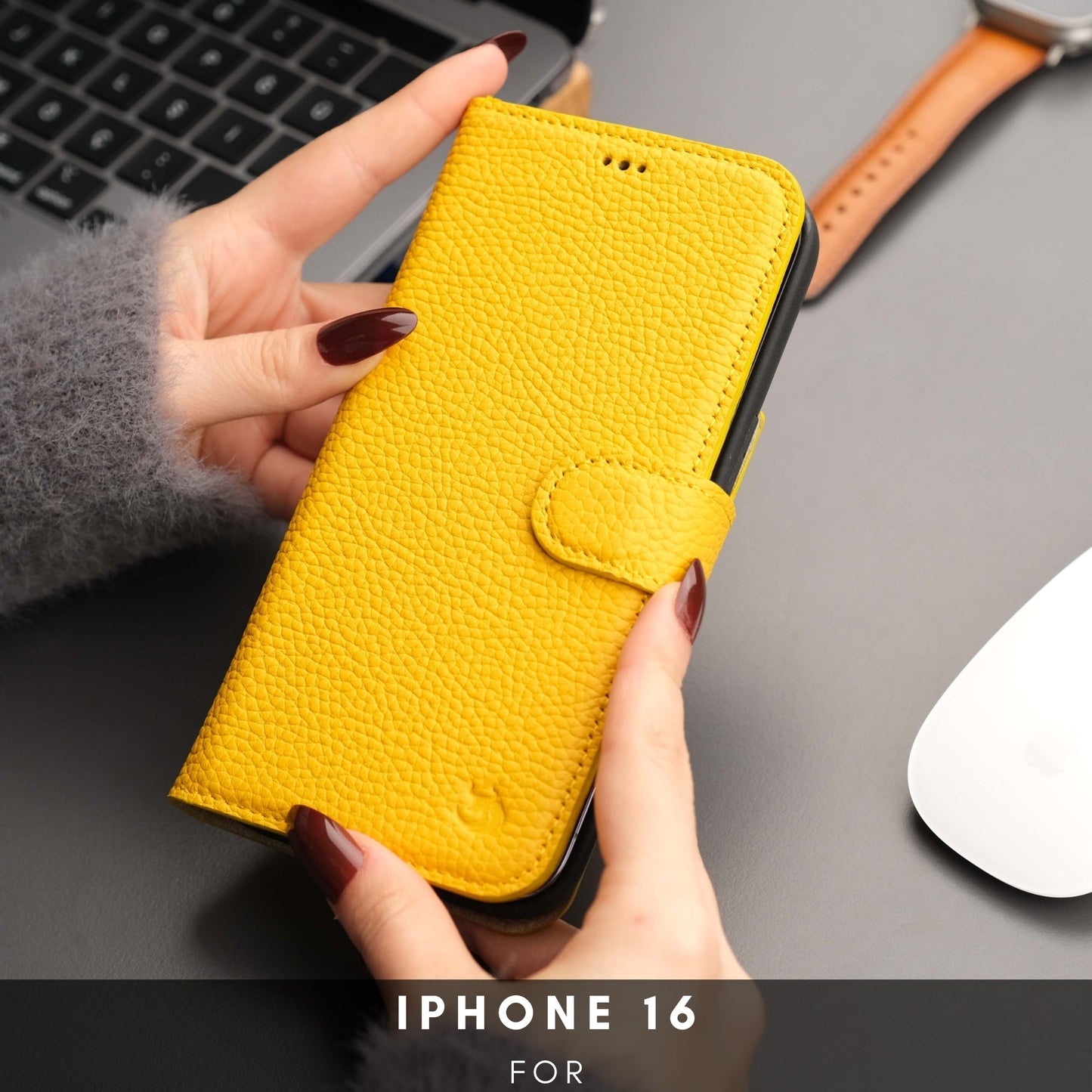 Casper iPhone 16 Wallet Case Leather MagSafe