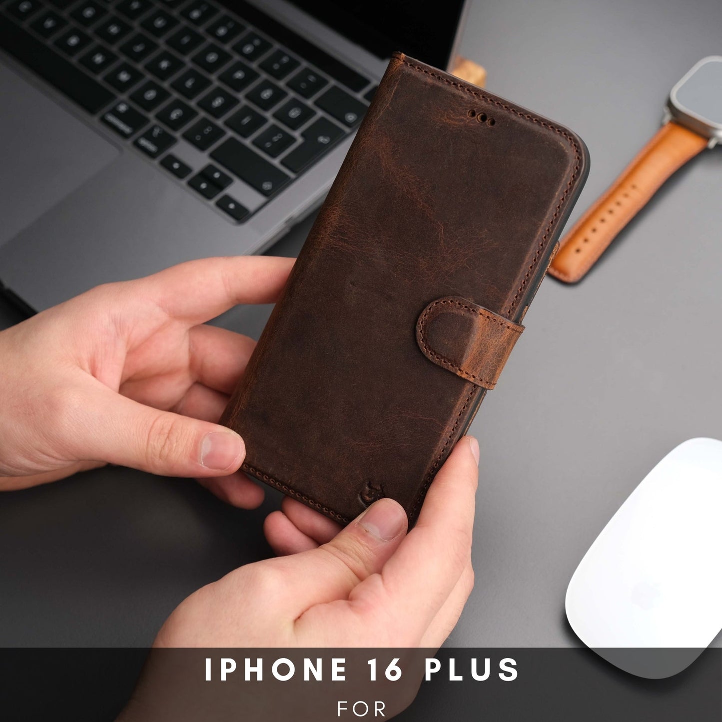Casper iPhone 16 Plus Wallet Case Leather MagSafe