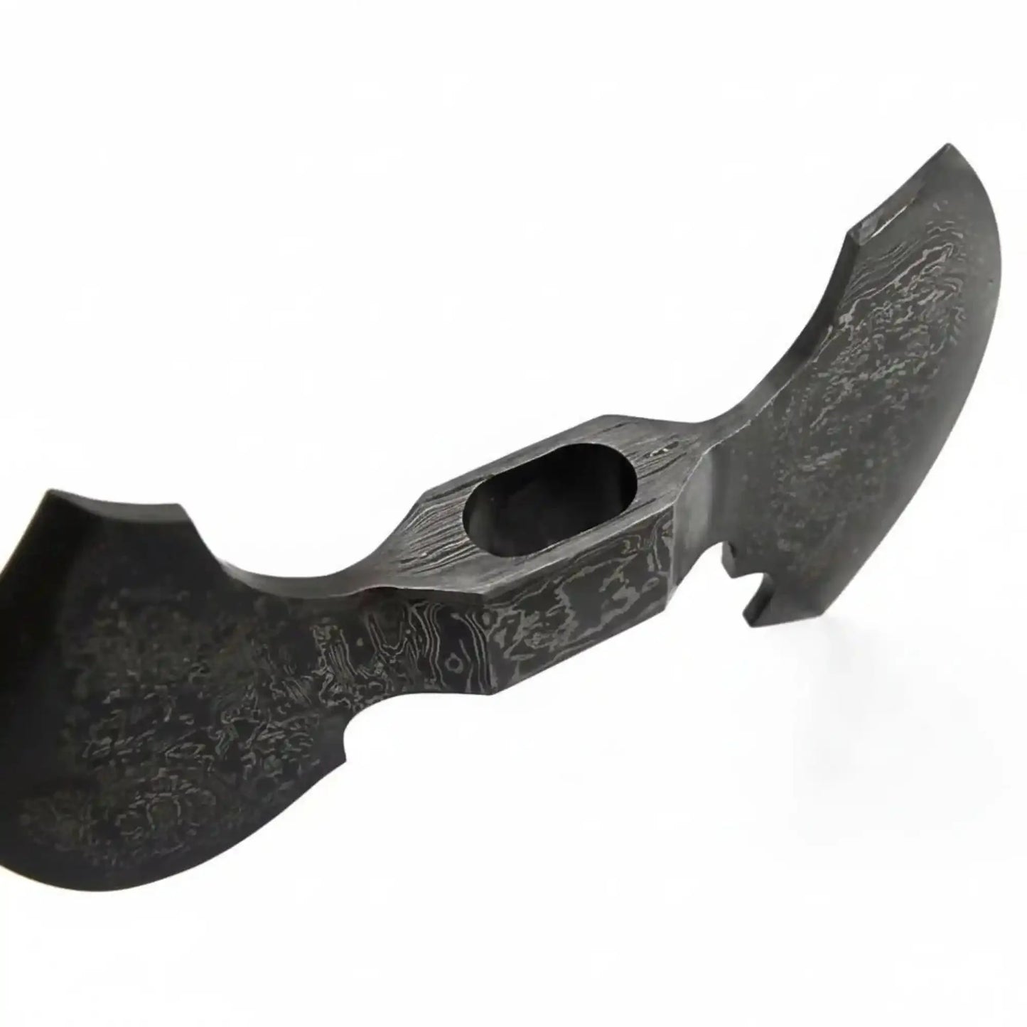 Custom Handmade Damascus Steel Double Headed Blank Axe Head – Functional Viking Tomahawk Blank for Custom Handle Builds | JW SteelCrafts